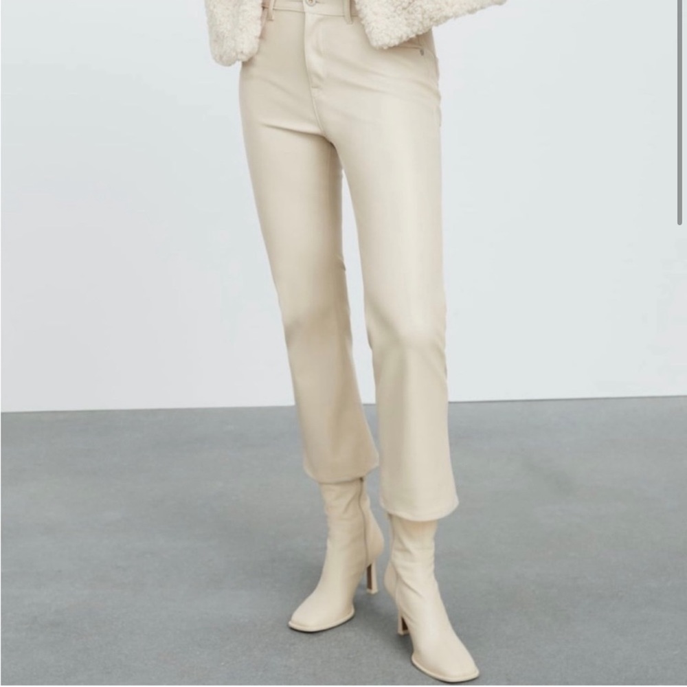 Zara faux leather straight pants